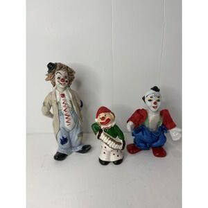 Clown‎ Figurines Lot of 3, Vintage